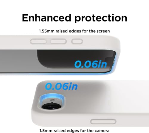 Image of DIZORO Compatible with iPhone 17e / iPhone 16e Case 6.1 inch Liquid Silicone 3 Layers Full Covered Soft Gel Rubber Phone Case,Shockproof Protective Cover with Anti-Scratch Microfiber Lining-White