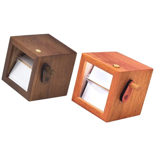 Xinsheinelry Marco de Fotos de Escritorio de Madera, Flipbook con manivela para hogar, Oficina, día de la Madre, Marco Personalizado para Flipbook