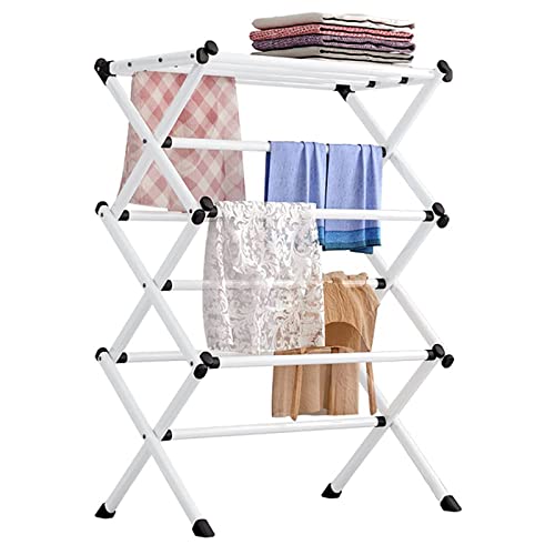 Tendedero Plegable para Ropa, Resistente, Resistente, De 3 Niveles, para Secado De Ropa, Patio Interior Al Aire Libre, Percha De Acero Inoxidable para Secadora De Caballos Cover