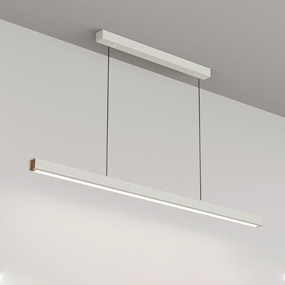 Suspension linéaire alu foncé 120 cm au fini brossé haut de gamme pour salle à manger