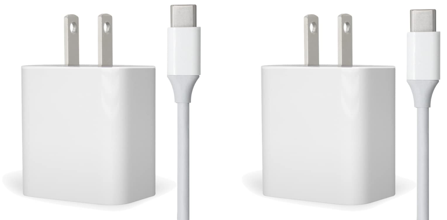 Caricabatterie rapido USB-C da 30 W e cavo compatibile con prodotti Google, telefoni Google Pixel, tablet e altri dispositivi USB-C (confezione da 2, 1,8 m)