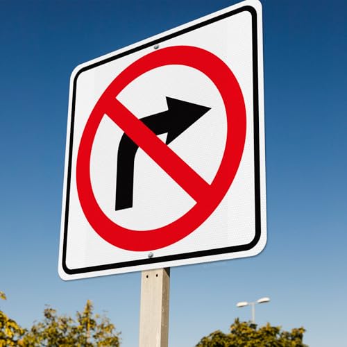 Panneau No Right avec trous pré-percés pour interdire les virages dangereux - 6