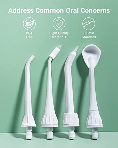 Initio Water Flosser Replacement Heads, Standard And Functional Water Flosser Nozzles For High Pressure, Replacement Jet Tips For Initio 300Ml Oral Irrigator, 8 Pcs #TOP1