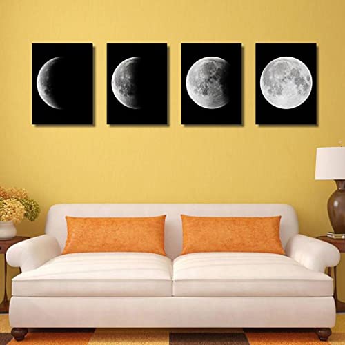 Phases de la lune tableaux abstraits sur toile décoration murale salon chambre moderne - 3