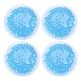 Healeved 4 Stück Kalt Warm Kompressen Rund 8cm Blau Wiederverwendbare Gel Kühlpads für Brustpflege und Physiotherapie zu Hause