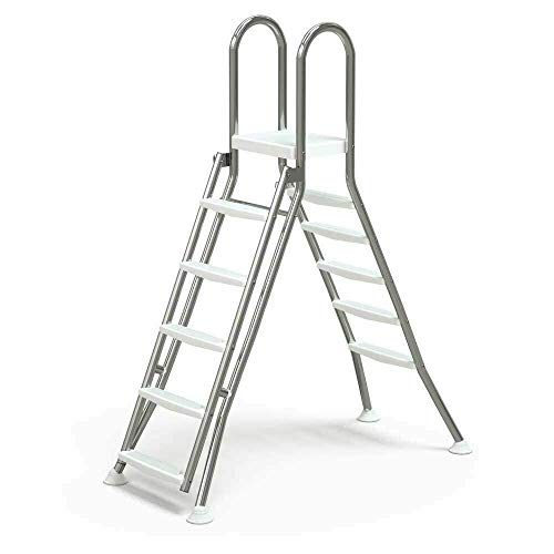 well2wellness® Stainless Steel Safety High Pool Ladder Foldable V2A 5/5 Steps for Cymbals up to 1.50 m