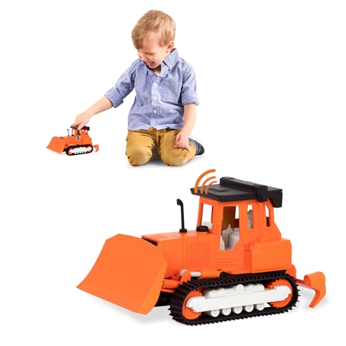 Driven by Battat B WH1012Z Micro Bulldozer Rastrillo, Pala y Sonido Realista - Camiones y Juguetes de construcción para niños de 3 años en adelante, Multicolor