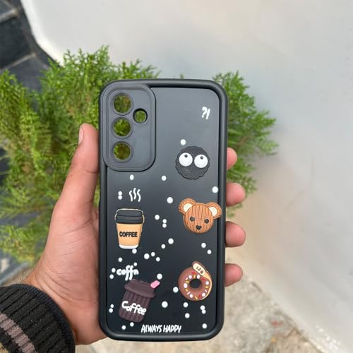 Image of Pikkme Bumper Case for Samsung Galaxy A16 5G | Cute Fun Cartoon 3D Bear Silicone Full Body Protection Back Cover (Black)