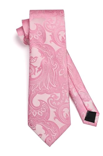 Image of HISDERN Ties for Men Paisley Floral Tie Handkerchief Classic Woven Business Formal Necktie and Pocket Square Set Wedding