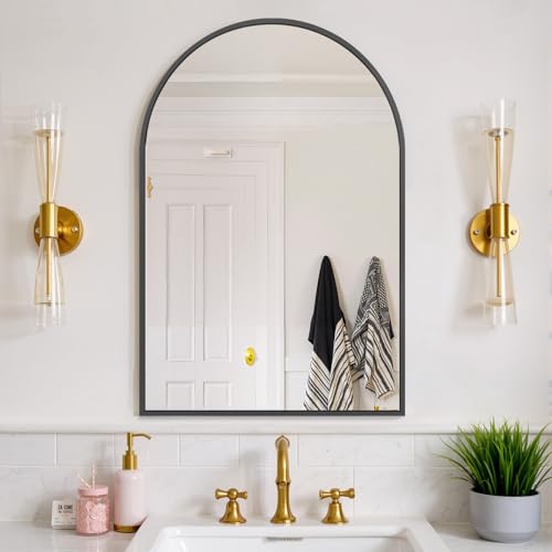 Atilioo Bathroom Mirror for Wall, 36x24 Inch Arched Mirror, Matte Black Metal Framed Bathroom Vanity Mirror for Restroom Farmhouse, Anti-Rust, Tempered Glass, Hanging or Leaning by Atilioo - Image 5