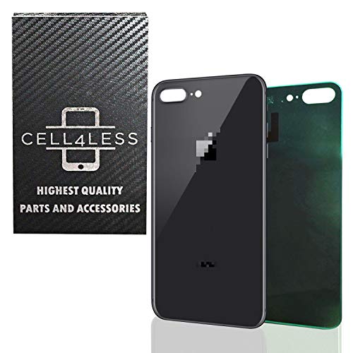 Back Glass Cover OEM Battery Door Replacement w/Adhesive & Removal Tool for Apple iPhone 8 Plus (Space Gray)