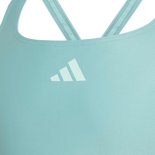 adidas Girl's Logo C-Back Swimsuit Kids, Mint ton, 7-8 Years