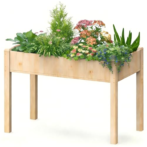 DUMOS Raised Garden Bed with Legs, 48x24x30 Inch Planter Box