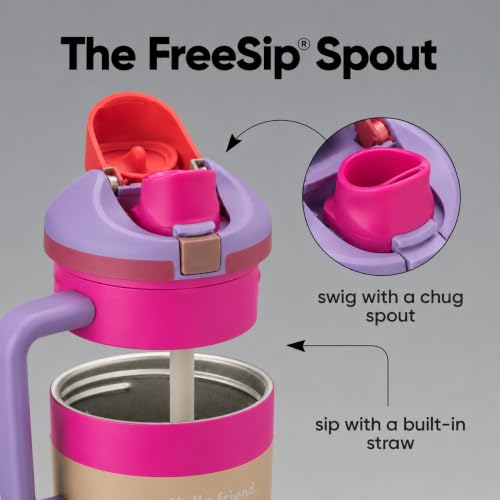 Image of HomeCloud 1200ML Stainless Steel Water Bottle - Double-Wall Vacuum Insulated, Leakproof Straw Lid, BPA-Free Reusable Travel Flask with Two-Way Spout for Gym, Office & Outdoor Use (H Pink)