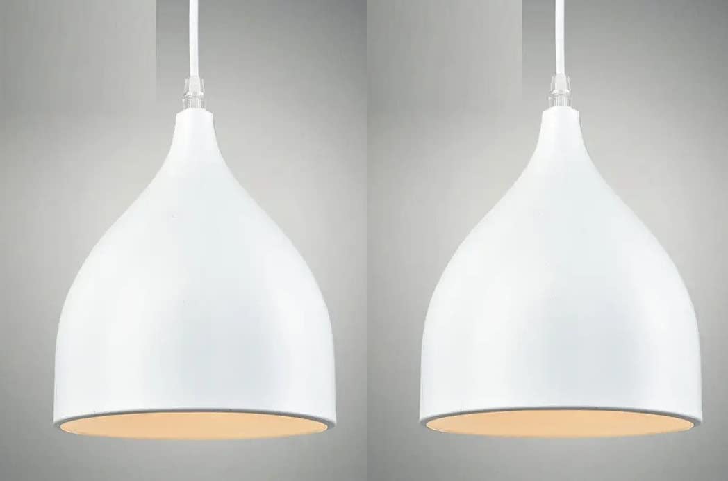 kinis Classic White 3D U Shape Hanging Lamp/Pendant Lamp/Ceiling Light to Décor Home/Living Room/Bedroom/Office/Dining/Cafe/Restaurants (Pack of 2, Without Bulb)-image-49