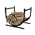 SCENDOR 17.5" Firewood Log Rack for Firewood, U-Shaped Heavy-Duty Iron Log Rack Stacking Rack Storage Rack Indoor Outdoor