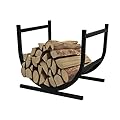 SCENDOR 17.5" Firewood Log Rack for Firewood, U-Shaped Heavy-Duty Iron Log Rack Stacking Rack Storage Rack Indoor Outdoor