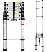 ガービー（Garvee） 伸縮はしご アルミ製 5m 耐荷重150kg 自動ロック 軽量 持ち運びやすい 折り畳み コンパクト 収納簡単 多機能 室内外 シルバー