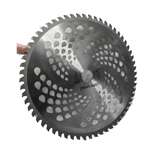 10 Inch 60 Teeth Alloy Brush Cutter Saw Blade Garden Power Tool Accessories 255mm Alloy Cutter Blade for Gasoline Brush Cutter XUKKJI