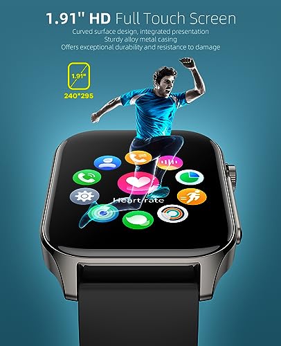 SOUYIE Smart Watch, Infrared True Blood Oxygen Monitor, 1.91\" HD Smartwatch for Men with Heart Rate, Blood Pressure, Sleep Monitor, IP68 Waterproof Fitness Tracker Compatible with Android iOS iPhone - Thumbnail 6