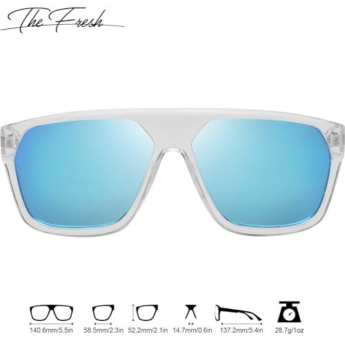 Image of The Fresh Large Oversized Fashion Square Flat Top Sunglasses - Exquisite Packaging