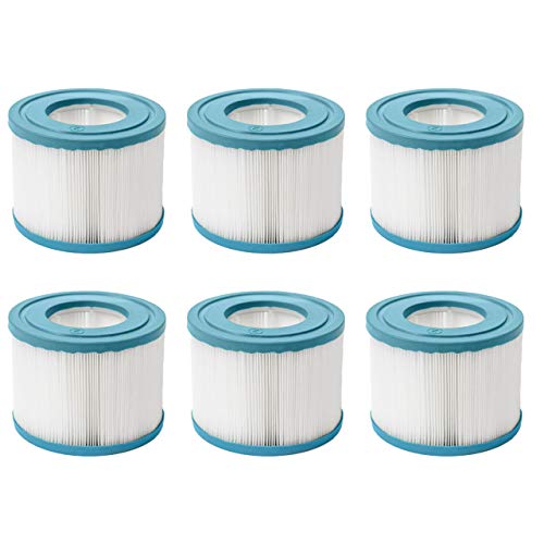 CosySpa Filtros de Repuesto para Jacuzzis y Spas | Cartuchos Limpiar el Agua | 2 Diseños y en Packs de 1, 6 o 12 - Compatible con Cosy SPA, Wave SPA, Clever SPA y Más (Estandár, 6)