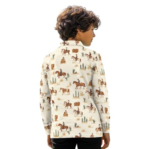 Boys 1/4 Button Long Sleeve Collared Golf Shirt 3-16Y Kids Fall Tennis Outfits Active Graphic School Tops2