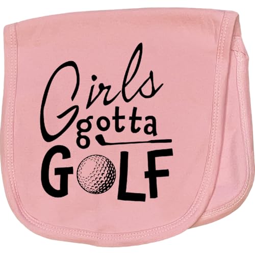 inktastic Girls Gotta Golf Baby Burp Cloth Pink 2c498