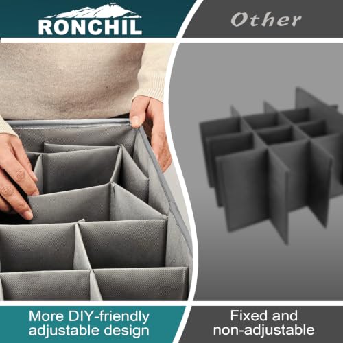 Image of 2 Pack Shoe Organizer for Closet Foldable Storage Box with Clear Cover | Fits 24-48 Pairs Boots and Heels Sneaker Sandals Stackable with Adjustable Divider Space Saving Dorm Grey