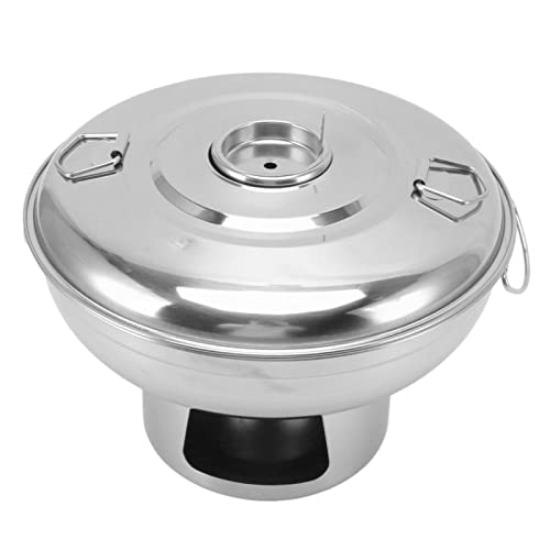 Culnflun Charcoal Hot Pot, Portable, Round Design, Versatile Stove Compatibility, Silver