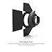 Aputure 4-leaf Barndoors for Aputure 120D Mark 2, 120D, 300D - Black Aluminum with Honeycomb Grid, Includes 4-leaf Velvet Fabric, Magnetic Gel Holder, 30 Honeycomb Grid, Black Reflector Dish