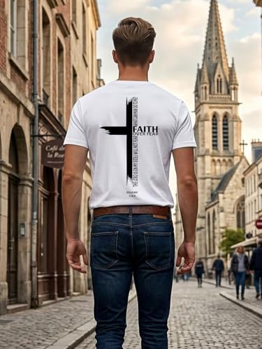 QIXYN Christian T-Shirts for Men Faith Jesus Religious Vintage Men Tops - image 4