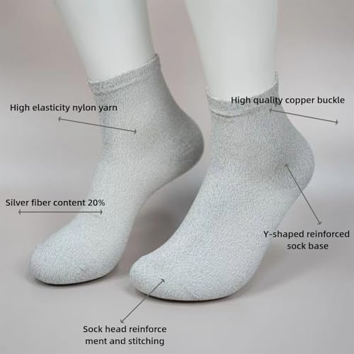 Grounding Socks,Conductive Socks,Silver Fiber Grounded Sock,1 pair(Includes Grounding Wire)4