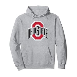 Ohio State Buckeyes Mens Icon Logo Officially Licensed Long Sleeve Gray Pullover Hoodie