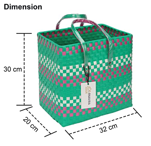 Image of Arnavira Handmade Multipurpose with Lid 20L Used as Lunch Lunch Bag Tiffin Bag for Office,School & Travel (32x20x30) (Pink Sea Green, X Large)