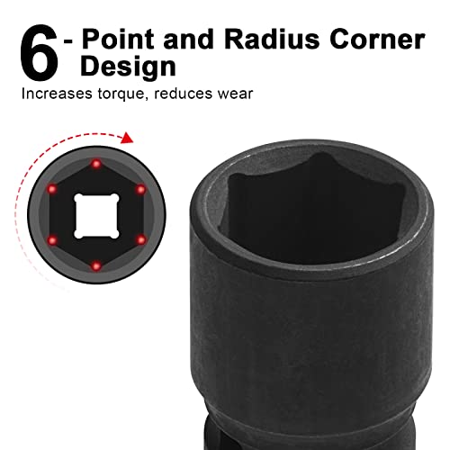 Image of JETECH 1 /2 Inch Drive 24mm Standard Impact Socket, Chrome Molybdenum Alloy Steel, 6-Point Design, Metric