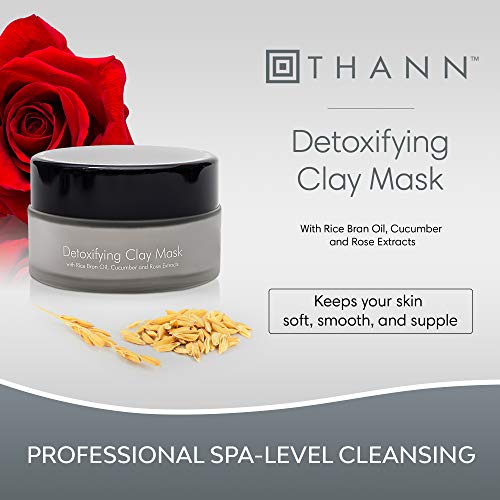 Thann Detoxifying Facial Clay Mask - Pore Minimizing Bentonite Clay Mask With Rice Bran Oil, Cucumber And Rose Extracts, Skin Detox Mask For Oil Control, Paraben Free, Alcohol Free (100 G / 3.5 Oz.) #TOP2