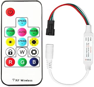 Tesfish 300 Kinds of Changes Digital LED Strip Controller with 14Key RF Wireless Remote for DC5V/12V/24V WS2812B WS2812 Strip