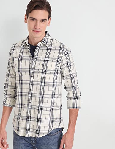 Image of U.S. Polo ASSN. Men's Cotton Regular Fit Tartan Check Twill Casual Shirt