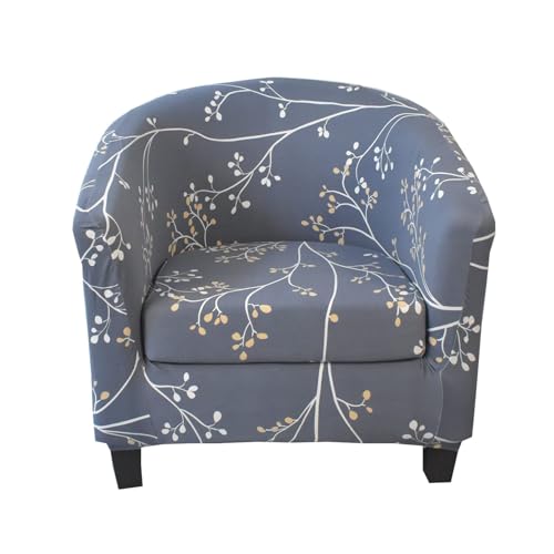 CRFATOP Funda para sillón de club de 2 piezas, fundas para sillón con estampado suave, fundas para sillón redondo con estampado suave, fundas para sofá con parte inferior elástica para mostrador de