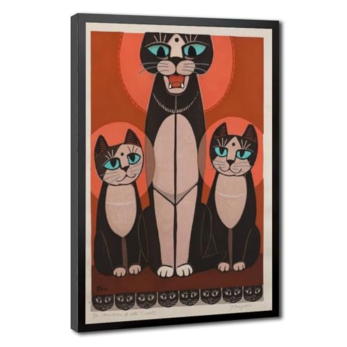 Toile Mandara de chats Inagaki Tomoo pour créer un salon zen asiatique