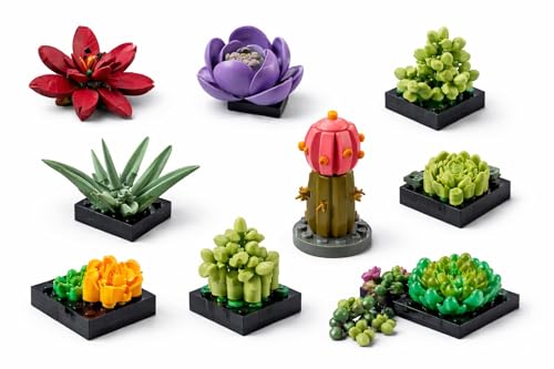 Image of Building Block Succulent Plant Set for Adults & Kids | DIY Botanical Flower Decor Kit (771 PCS) | Creative Home Decor Bonsai Model | Stress Relief Hobby Gift | Compatible with Lego Blocks
