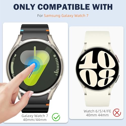 Image of M.G.R.J Soft TPU Front Protection Case Cover for Samsung Galaxy Watch 7 (40mm) (Flexible|Silicone) (Transparent)