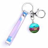 Größe: 1,1 Zoll Durchmesser des Schlüsselrings. Der Durchmesser des Anhängers beträgt 1 Zoll. Die Bandlänge beträgt 4,1 Zoll.