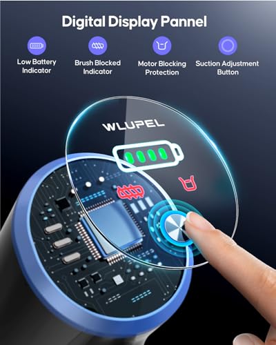 WLUPEL 30KPA 400W Cordless Vacuum Cleaner,Stick Vacuum with Max to 45 Mins Runtime Battery,80000RMP Powerful Motor Handheld Vacuum for Hard Floor/Carpet/Pet Hair/Car