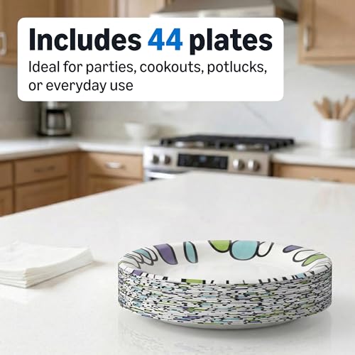 Image of Amazon Basics Ultra Paper Plates, 10 Inch, Disposable, 44 Count, Packaging May Vary (Pack of 12)