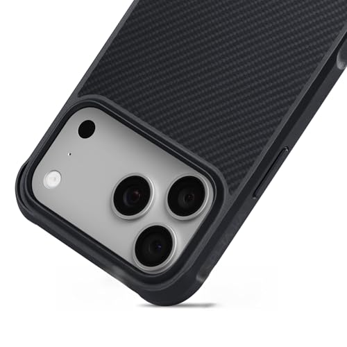 【タフ仕様×耐衝撃】 PITAKA iPhone 17 Pro用 ケース 耐久性 衝撃吸収 落下防止 フルカバー アラミド繊維 カーボン調 無骨デザイン ギア感覚 MagSafe対応 スマホケース ProGuardケース (黒/グレー