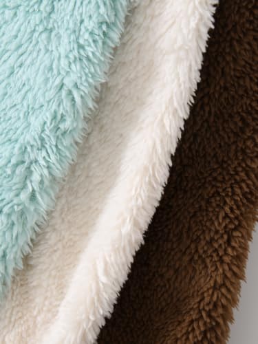 Image of Girls Sweatshirts Quarter-zip Sherpa Fleece Pullover Fuzzy Jacket