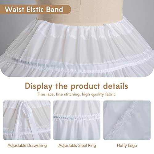 Women Crinoline Petticoat 6 Hoop Skirt A line Slip Floor Length Underskirt for Wedding Dress Ball Gown4