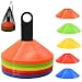 50 Pack Disc Cones, Agility Soccer Cones with Carry Bag and Holder, 5 Color